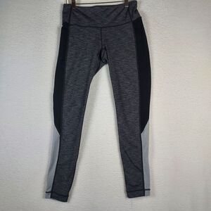 Athleta Aspire Leggings Womens Small Gray Black Colorblock Compression Mid Rise